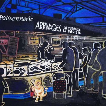 Malarstwo zatytułowany „le marché” autorstwa Laetitia Rouffart, Oryginalna praca, Akryl