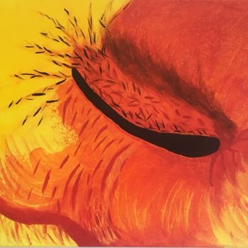 Painting titled "Papillon volcanique" by Laetitia Dupont, Original Artwork, Acrylic