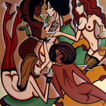 Painting titled "Les scandaleuses" by Laetitia Guilbaud, Original Artwork, Acrylic