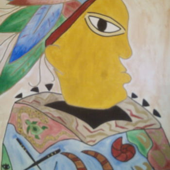 Painting titled "indien.jpg" by Laetitia Houiche, Original Artwork, Acrylic