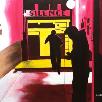 Malarstwo zatytułowany „Silence” autorstwa Laetitia Infantino, Oryginalna praca, Akryl Zamontowany na Drewniana rama noszy
