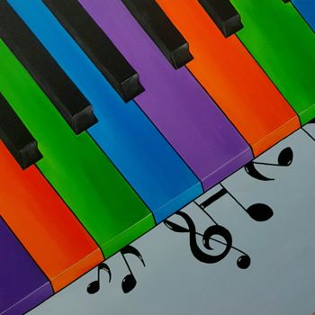 Schilderij getiteld "Piano" door Ana Von Laff, Origineel Kunstwerk, Acryl