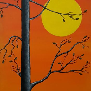 Painting titled "Sunset" by Ana Von Laff, Original Artwork, Acrylic