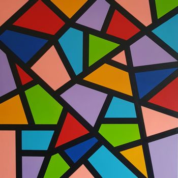 Pintura intitulada "Geometric abstract…" por Ana Von Laff, Obras de arte originais, Acrílico