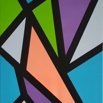 Peinture intitulée "Geometric abstract…" par Ana Von Laff, Œuvre d'art originale, Acrylique