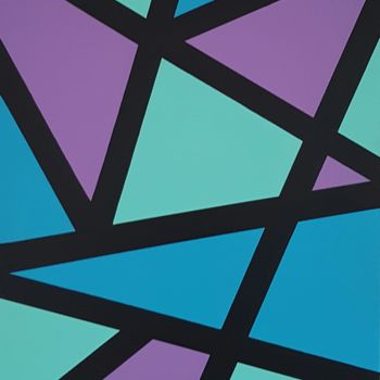 Malerei mit dem Titel "Geometric abstract…" von Ana Von Laff, Original-Kunstwerk, Acryl