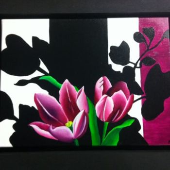 Peinture intitulée "Tulipes" par La Galerie De Marilyn, Œuvre d'art originale