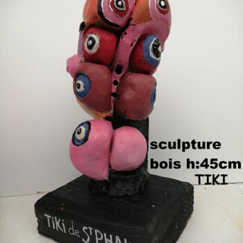 Sculpture titled "TIKI" by Lagell, Original Artwork, Wood