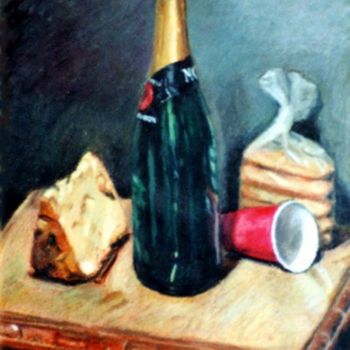Painting titled "Champagne" by Antonio Laglia, Original Artwork, Oil