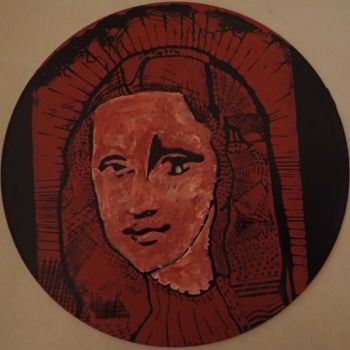 Incisioni, stampe intitolato "Mona Lisa" da Didier Lagrange, Opera d'arte originale, Incisioni su linoleum