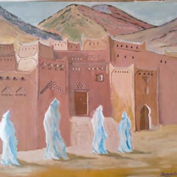 Pintura titulada "La Kasabah" por Lahcen Barny, Obra de arte original, Acrílico