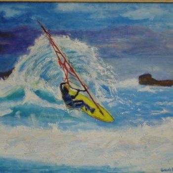 Painting titled "surfeur" by Claude Laherrere, Original Artwork