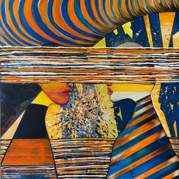 Pintura intitulada "THE LOVERS 1" por Laila Gauthier (LAILABAGAU), Obras de arte originais, Acrílico Montado em Armação em m…