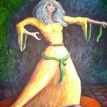Painting titled "la danceuse" by Omar Reggane, Original Artwork, Oil