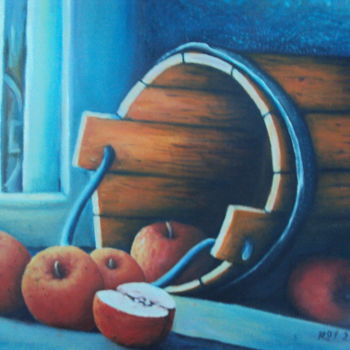 Painting titled "nature morte" by Omar Reggane, Original Artwork, Oil