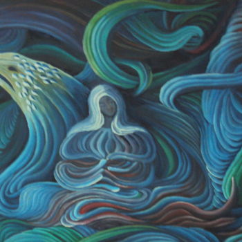 Pittura intitolato "meditation" da Omar Reggane, Opera d'arte originale, Olio