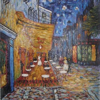 Painting titled "Evening Street Scene" by lal, Original Artwork