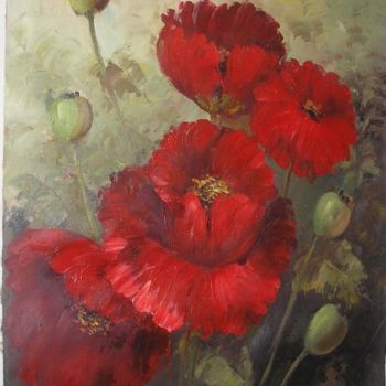 Painting titled "Poppy Flowers" by lal, Original Artwork