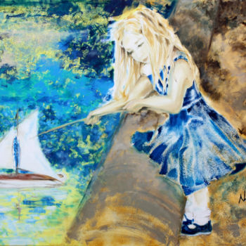 Картина под названием "Navire d'espoir" - Natalia Laletina, Подлинное произведение искусства
