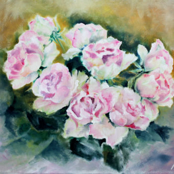 Peinture intitulée "Les Roses" par Natalia Laletina, Œuvre d'art originale