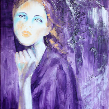 Painting titled "Ange triste" by Natalia Laletina, Original Artwork