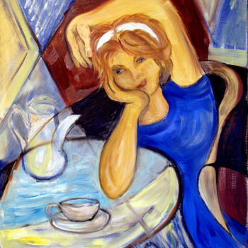 Peinture intitulée "Le thé du matin" par Natalia Laletina, Œuvre d'art originale