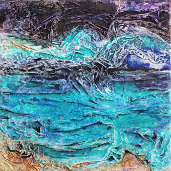 Peinture intitulée "Mer froissée" par Natalia Laletina, Œuvre d'art originale