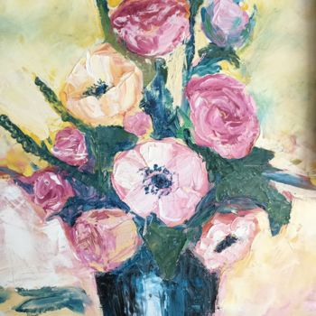 Malerei mit dem Titel "anemona rose" von Lali, Original-Kunstwerk