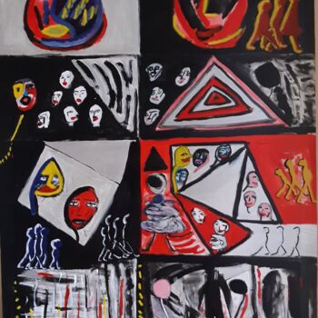 Malarstwo zatytułowany „Dimensional people” autorstwa Lalie, Oryginalna praca, Akryl