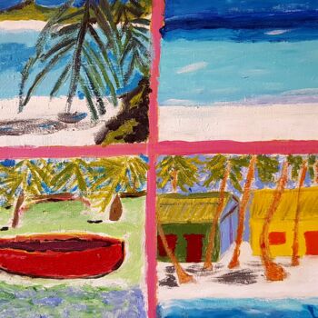 Painting titled "Cayo Coco,Cuba" by Lalie, Original Artwork, Acrylic