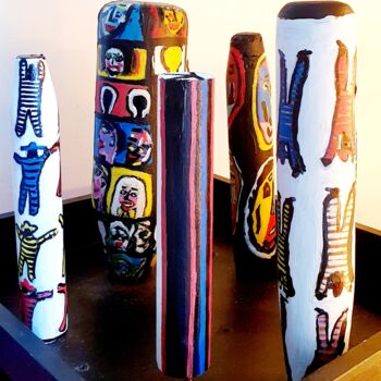 Sculpture intitulée "TOTEMS" par Lalie, Œuvre d'art originale, Acrylique