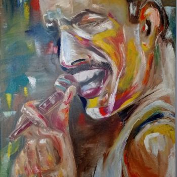 Pittura intitolato "Freddie Mercury" da Lali Eradze, Opera d'arte originale, Olio