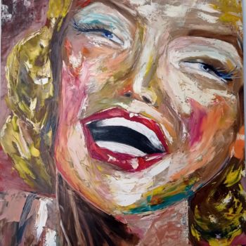 Ζωγραφική με τίτλο "Merilin Monroe" από Lali Eradze, Αυθεντικά έργα τέχνης, Λάδι
