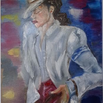 Schilderij getiteld "Michael Jackson (Ki…" door Lali Eradze, Origineel Kunstwerk, Olie