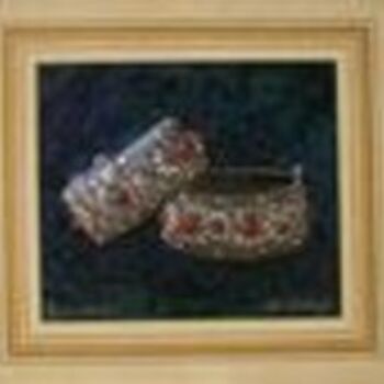 Painting titled "Composition bracele…" by Mounira Lallali, Original Artwork