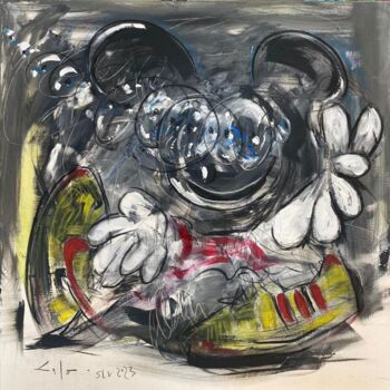Schilderij getiteld "Mickey’s. New Shoes" door Lalo Sánchez De Valle, Origineel Kunstwerk, Aquarel