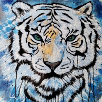 Painting titled "ROYAL" by Lalyart, Original Artwork, Pastel Mounted on Wood Stretcher frame