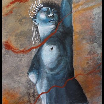 Pintura titulada "Femmes en bleu No 6" por Lam, Obra de arte original, Acrílico