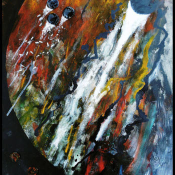 Peinture intitulée "vue de hublot (2)" par Lam, Œuvre d'art originale, Acrylique