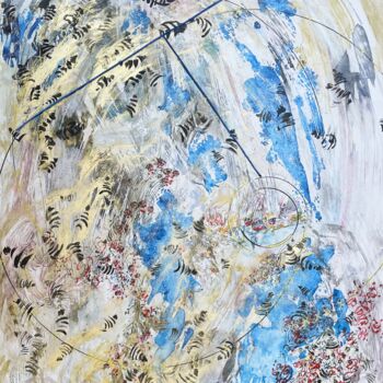 Peinture intitulée "le circuit des abei…" par Danielle Lamaison, Œuvre d'art originale, Aquarelle Monté sur Châssis en bois