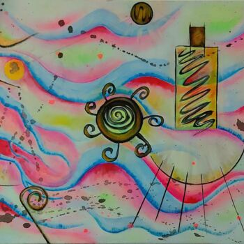 Schilderij getiteld "Energia Solare" door La-Marks, Origineel Kunstwerk, Acryl