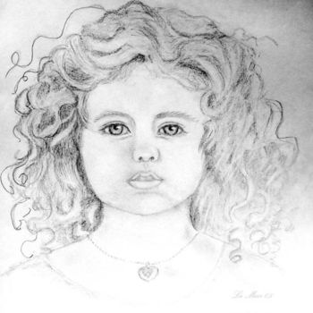 Drawing titled "girl with a locket" by Lamarr, Original Artwork