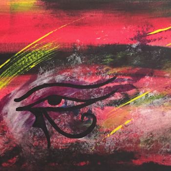 Peinture intitulée "oeil-d-horus-seul.p…" par Nathalie Lambert, Œuvre d'art originale, Acrylique