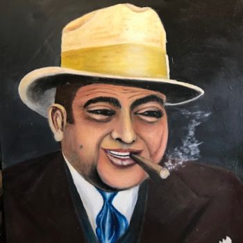 Peinture intitulée "Capone" par Bernard Fouque, Œuvre d'art originale, Huile