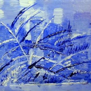 Картина под названием "L'île bleue" - La Miss Cath, Подлинное произведение искусства, Масло