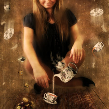 Digital Arts titled "tea time" by Anna La Mouton, Original Artwork, Digital Painting