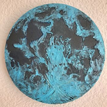 Painting titled "Луна" by Lamp May, Original Artwork, Acrylic Mounted on Wood Stretcher frame