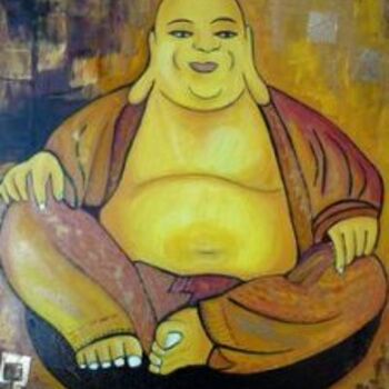 Painting titled "LAMY - Bouddha chin…" by Lamy, Original Artwork, Oil
