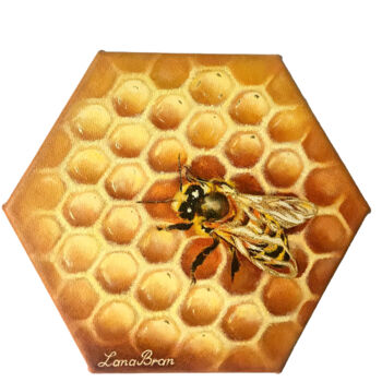 Peinture intitulée "Bee." par Lana Bran, Œuvre d'art originale, Huile