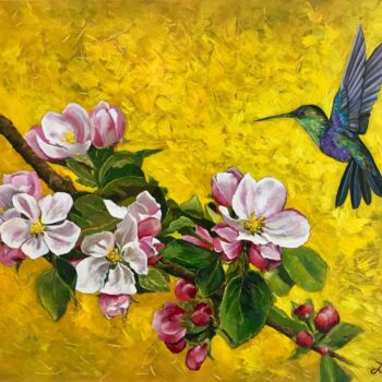 Painting titled "Scent of spring. Hu…" by Lana Bran, Original Artwork, Oil